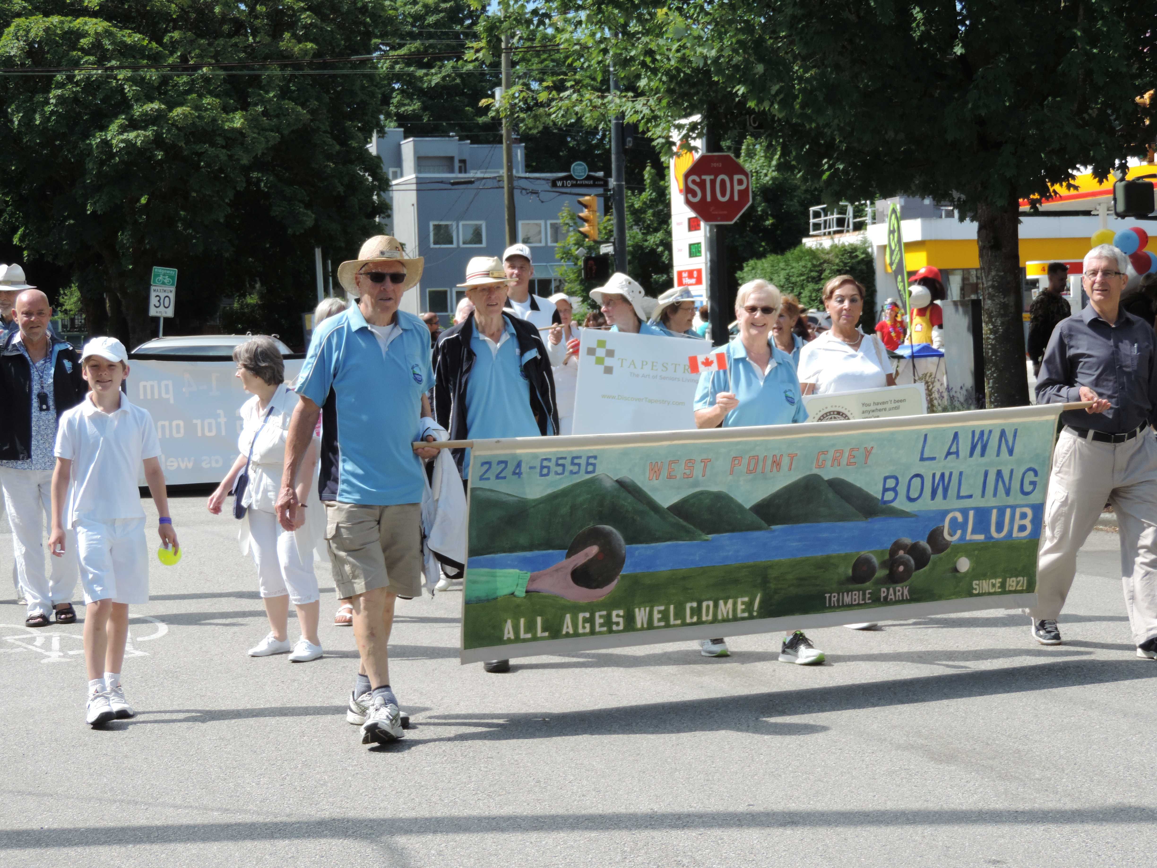 the end of the parade route